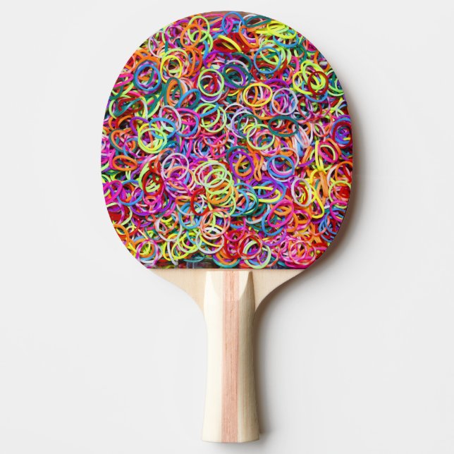 Colourful Rubberbands Ping Pong Paddle (Front)