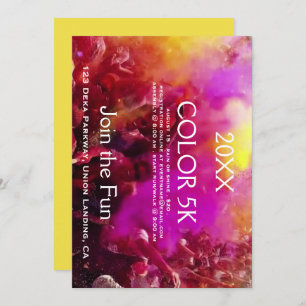 Colourful runners 5K event invitations. Invitation