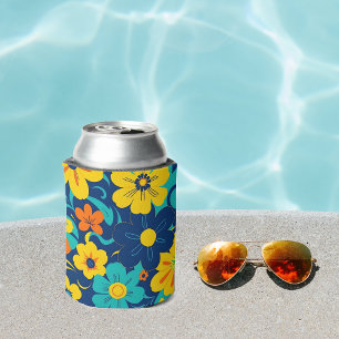 Colourful Rush Blooms-Dopamine Style-Retro Flowers Can Cooler