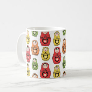 Colourful Russian Dolls Pattern Coffee Mug