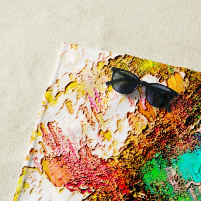 Colourful - Rustic and rough like roughcast Beach Towel (In Situ)