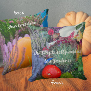 Colourful rustic autumn garden cushion