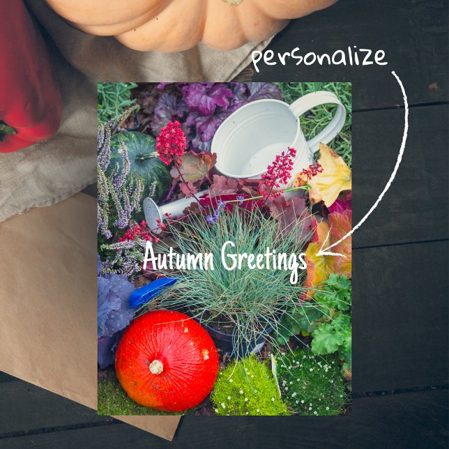 Colourful rustic autumn garden postcard (Creator Uploaded)