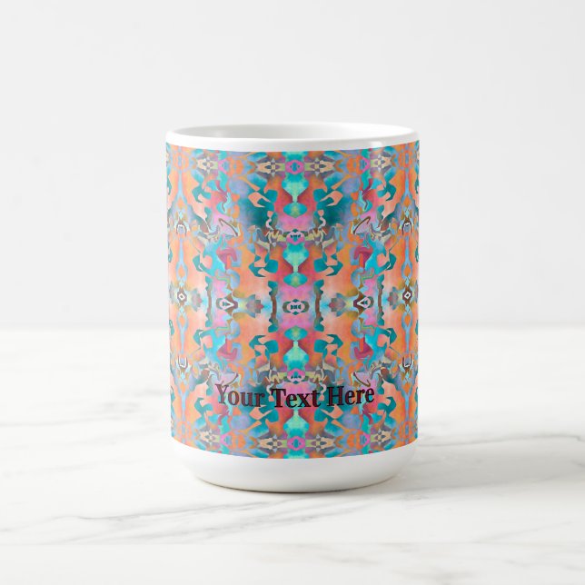 Colourful Rustic Boho Abstract Art Pattern Coffee Mug (Center)