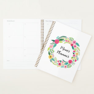 Colourful Rustic Floral Wreath Planner