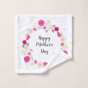 Colourful Rustic Floral Wreath Wash Cloth