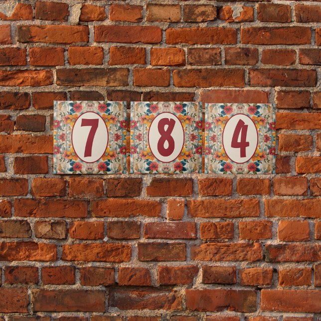 Colourful Rustic Flowers Customisable Ceramic Tile (Creator Uploaded)