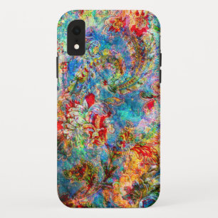 Colourful Rustic Flowers Pattern 2 iPhone XR Case