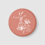 Colourful Rustic I Do Crew Bridesmaid Bridal Party Magnet<br><div class="desc">Botanical floral against rustic burnt orange makes a standout bridesmaid gift for your bridal party.  Easily customise with name and event date of choice.  Gift keepsake for the bachelorette party,  bridal party,  maid of honour,  and more.</div>