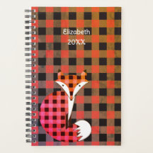 Colourful Rustic Plaid Name Year Planner