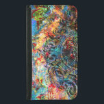 Colourful Rustic Vintage Floral Collage Samsung Galaxy S5 Wallet Case<br><div class="desc">Cool colourful rustic vintage floral collage with black swirls ornament accent.</div>