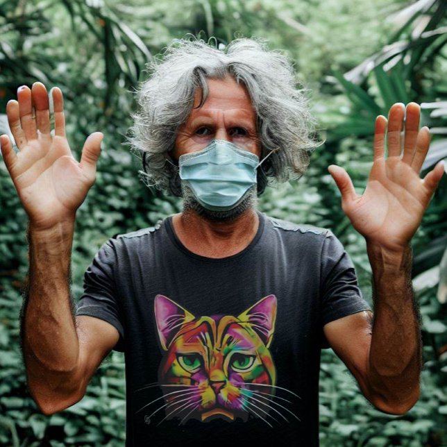 Colourful Sad Kitty T-Shirt (Creator Uploaded)