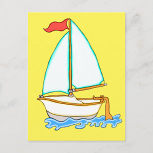 Colourful Sailboat 1 Postcard