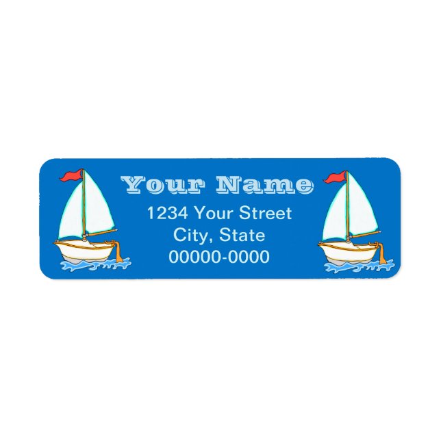 Colourful Sailboat 1 Return Address Labels (Front)