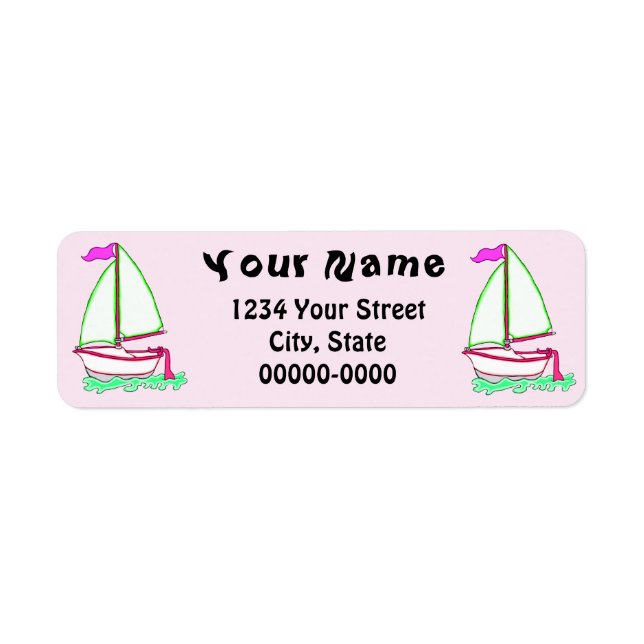 Colourful Sailboat 2 Return Address Labels (Front)