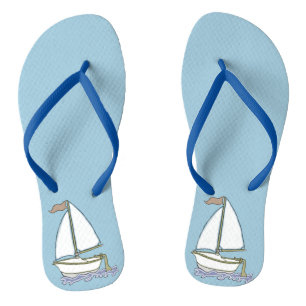 Colourful Sailboat 3 Flip Flops