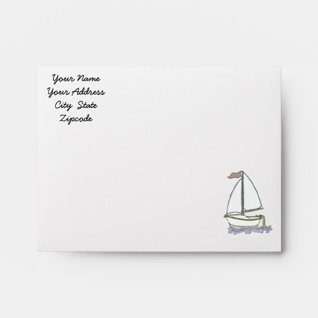 Colourful Sailboat 3 Note Card Envelope (Front)
