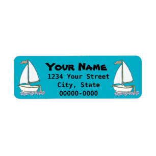 Colourful Sailboat 3 Return Address Labels