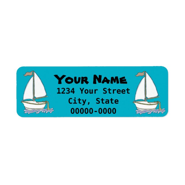 Colourful Sailboat 3 Return Address Labels (Front)