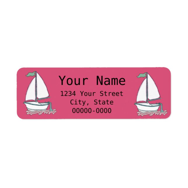 Colourful Sailboat 4 Return Address Labels (Front)