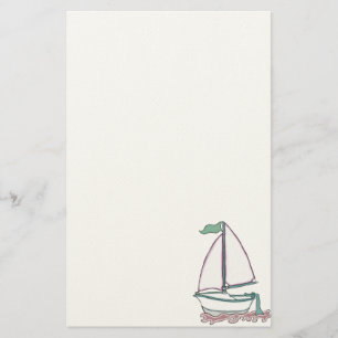 Colourful Sailboat 4 Stationery