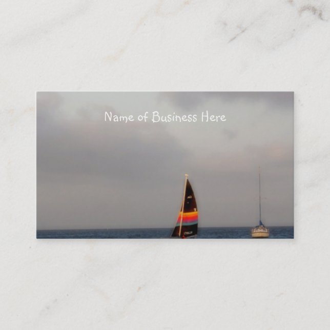 Colourful Sailboat Business Card (Front)
