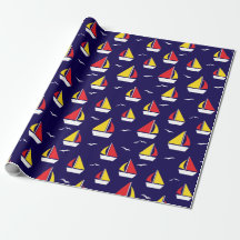 Colourful Sailing Boats Nautical Patterned