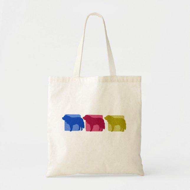 Colourful Saint Bernard Silhouettes Tote Bag (Front)