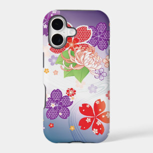 Colourful Sakura and Dahlia Kimono ::