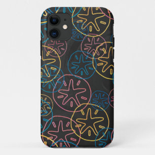 Colourful Sand Dollar Pattern on Black iPhone 11 Case