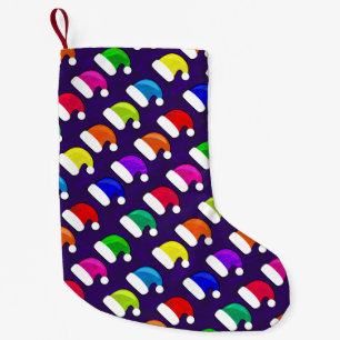 Colourful Santa Hats Small Christmas Stocking