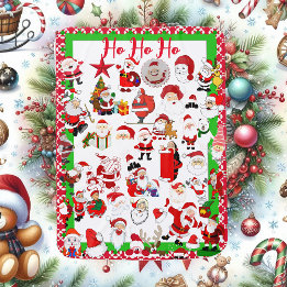 Colourful Santa Ho Ho Ho Christmas Elements Winter Baby Blanket