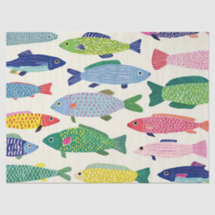 Colourful Sardines Seamless Pattern (1) Tissue Paper