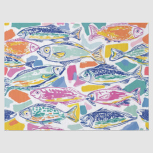 Colourful Sardines Seamless Pattern (2) Tissue Paper