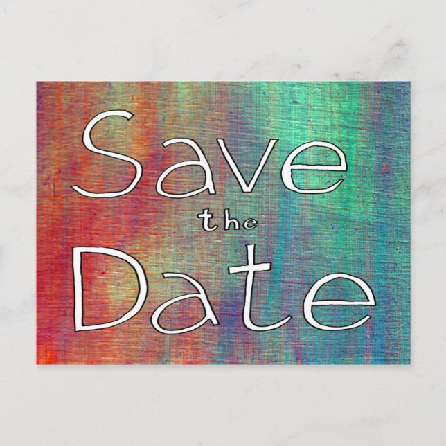 Colourful Save the Date Postcard (Customisable) (Front)