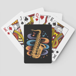 Colourful Saxophone Music Flow Jazz Instrument Playing Cards