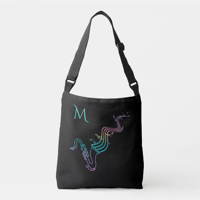 Colourful Saxophone on Customisable Colour Tote (Front)
