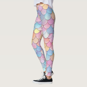 Colourful Scale Mermaid Pattern Leggings
