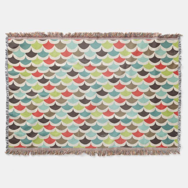 Colourful Scalloped Pattern Throw (Front)