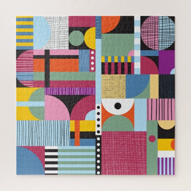 Colourful Scandinavian: Cheerful Pattern Mix. Jigsaw Puzzle (Vertical)