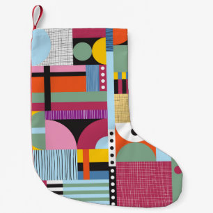 Colourful Scandinavian: Cheerful Pattern Mix. Small Christmas Stocking