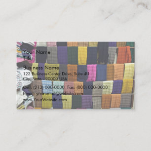 Colourful scarves on display business card