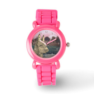 colourful scenic lifelike picture of cute donkey watch