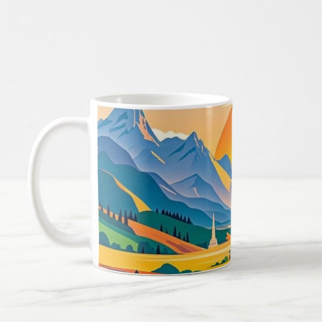 Colourful Scenic travel adventures on winding road Coffee Mug (Left)