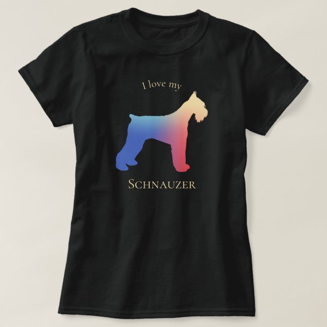 Colourful Schnauzer Silhouette T-Shirt (Design Front)