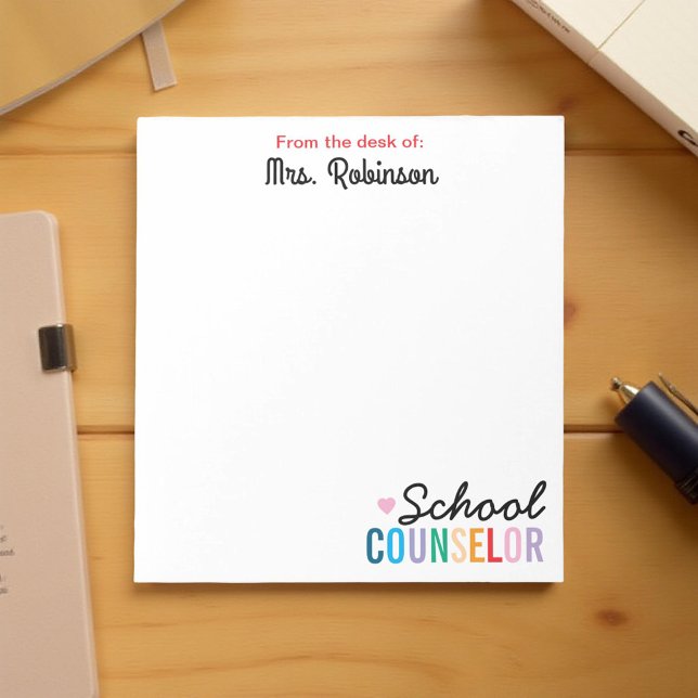 Colourful School Counsellor Personalised Teacher Notepad (Creator Uploaded)
