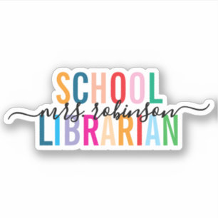 Colourful School Librarian Personalised Script Nam