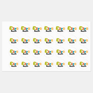 Colourful School Name Tags
