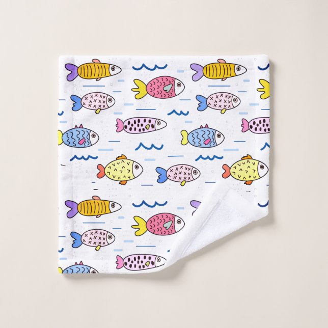 Colourful School of Fish Bath Towel Set (Wash Cloth)