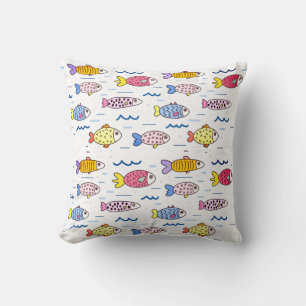 Colourful School of Fish Cushion